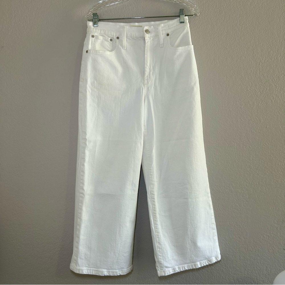 Madewell White Wide Leg Crop Jeans Women’s 29 basic minimal summer resort beach